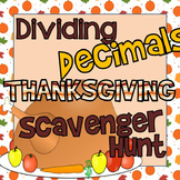 Dividing Decimals Thanksgiving Scavenger Hunt
