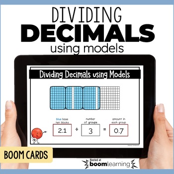 Preview of Dividing Decimals Using Models Boom Cards