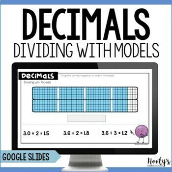 Preview of Dividing Decimals Using Models Google Slides Interactive Digital Resource