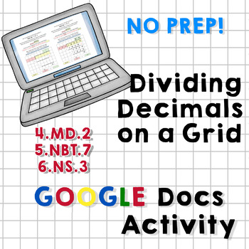 Preview of Dividing Decimals Using a Grid for Organization - Google Docs Activity, No Prep