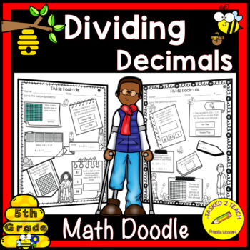 Preview of Dividing Decimals Worksheets | 5th Grade Math Doodles 5.NBT.7
