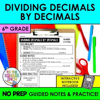 Preview of Dividing Decimals by Decimals