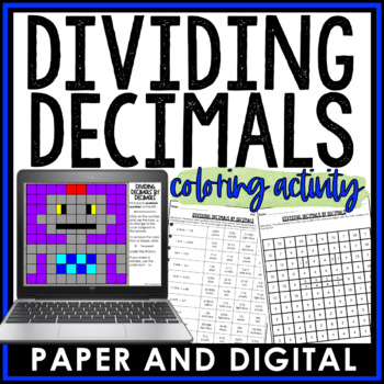 Preview of Dividing Decimals by Decimals Activity Coloring Worksheet