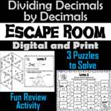 Dividing Decimals by Decimals Activity: Escape Room Math B