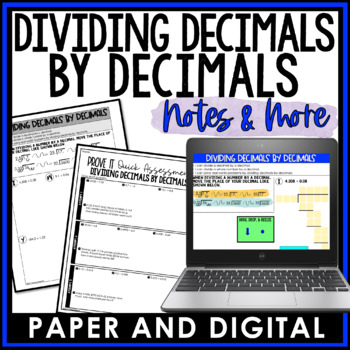Preview of Dividing Decimals by Decimals Guided Notes Homework Warm Ups Exit Tickets