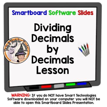 Preview of Dividing Decimals by Decimals Smartboard Slides Lesson
