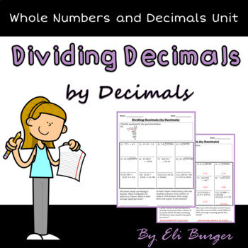 Preview of Dividing Decimals (by Decimals) Worksheets