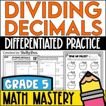 Preview of Dividing Decimals by Decimals and Whole Numbers Worksheets & Activities