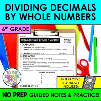 Preview of Dividing Decimals by Whole Numbers