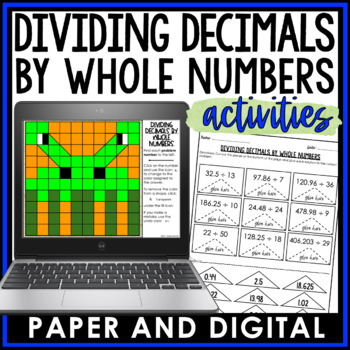 Preview of Dividing Decimals by Whole Numbers Activity and Worksheet Bundle