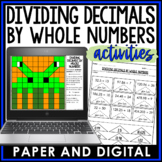 Dividing Decimals by Whole Numbers Activity and Worksheet Bundle