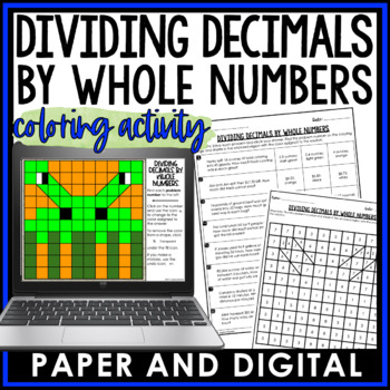 Preview of Dividing Decimals by Whole Numbers Activity Coloring Worksheet