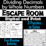 Dividing Decimals by Whole Numbers Activity: Escape Room M