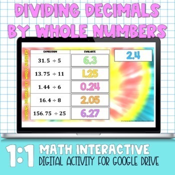 Preview of Dividing Decimals by Whole Numbers Digital Practice Activity