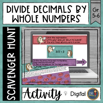 Preview of Dividing Decimals by Whole Numbers Digital Scavenger Hunt