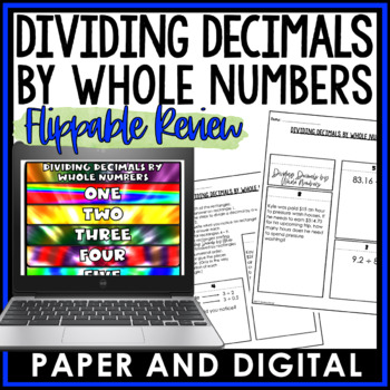 Preview of Dividing Decimals by Whole Numbers Flippable Review