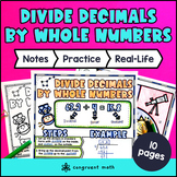 Long Division Decimals by Whole Numbers Guided Notes & Doo