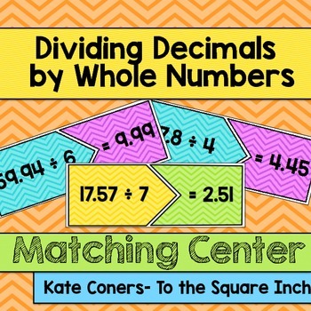 Preview of Dividing Decimals by Whole Numbers Matching