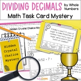 Dividing Decimals by Whole Numbers Math Task Card Mystery 