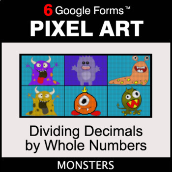 Preview of Dividing Decimals by Whole Numbers - Pixel Art Math | Google Forms