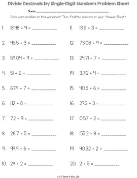 5th grade math worksheets decimals