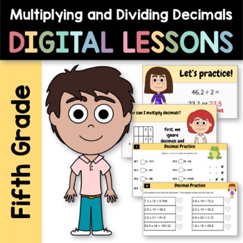 Preview of Dividing Decimals for 5th Grade | Interactive Google Slides | Math Skills Review