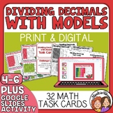 Dividing Decimals with Modeling Task Cards - Multiple-Choi
