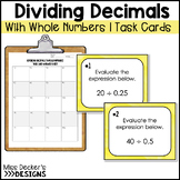 Dividing Decimals with Whole Numbers Task Cards