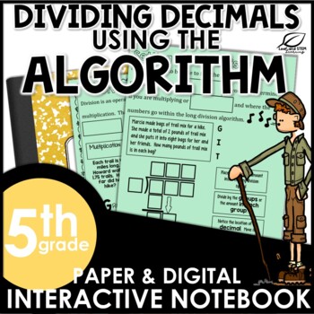 Preview of Dividing Decimals by Whole Numbers with the Algorithm Interactive Notebook Set