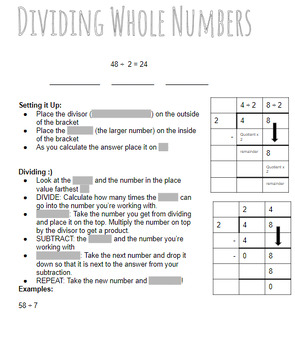 Preview of Dividing Double Digits Guided Notes & Practice