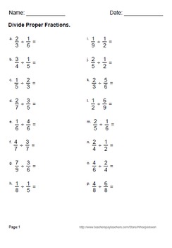 dividing fractions worksheets proper improper mixed fractions