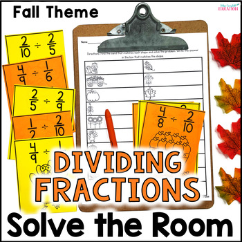 Preview of Dividing Fractions Activity - Solve the Room - Fall Math Center