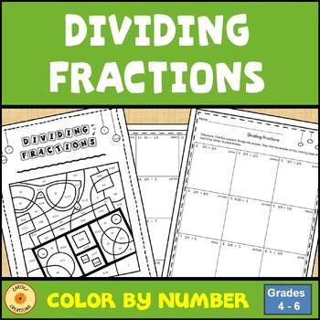 Preview of Dividing Fractions Color By Number with Easel Assessment