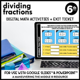 Dividing Fractions Digital Math Activity | 6th Grade Math 