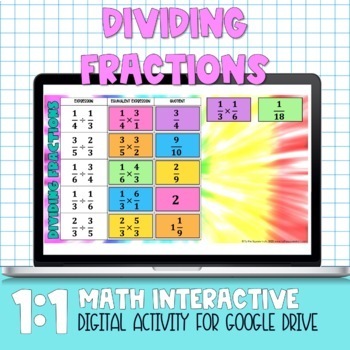 Preview of Dividing Fractions Digital Practice Activity
