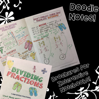 Preview of Dividing Fractions - Decorated Notes Brochure for Interactive Notebooks
