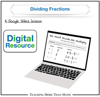 Preview of Dividing Fractions Google Slides Lesson for Nearpod, Pear Deck, Seesaw & more.