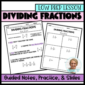 Preview of Dividing Fractions | Guided Notes & Teacher Slides