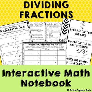 Preview of Dividing Fractions Interactive Notebook
