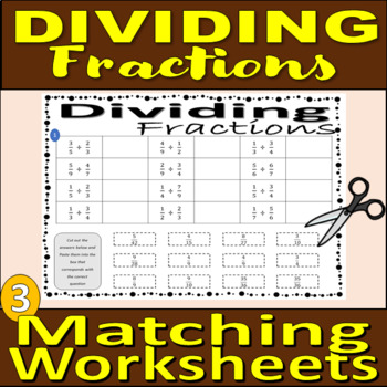 Preview of Dividing Fractions - Matching Activity (Cut and Paste)