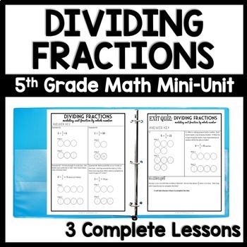 Preview of Dividing Fractions with Models Worksheets, Dividing Fractions Practice Bundle