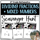 Dividing Fractions and Mixed Numbers Scavenger Hunt for 6t