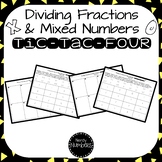Dividing Fractions & Mixed Numbers Tic-Tac-Four Partner Activity
