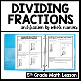 Dividing Fractions Worksheets: Unit Fractions by Whole Num