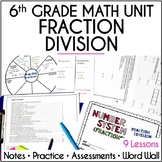 Dividing Fractions Notes 6th Grade Math Curriculum Unit Editable