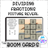 Dividing Fractions Picture Reveal Boom Cards--Digital Task Cards