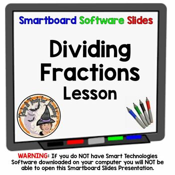 Preview of Dividing Fractions Smartboard Slides Lesson Cross Simplify Keep Change Flip