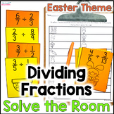 Dividing Fractions Solve the Room Activity - Easter 5th Gr