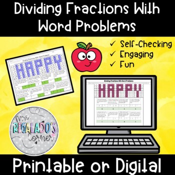 Preview of Dividing Fractions With Word Problems