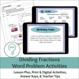 Dividing Fractions Word Problem Activities | Digital and P